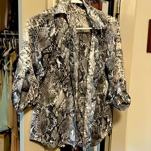 Snakeskin pattered button down shirt